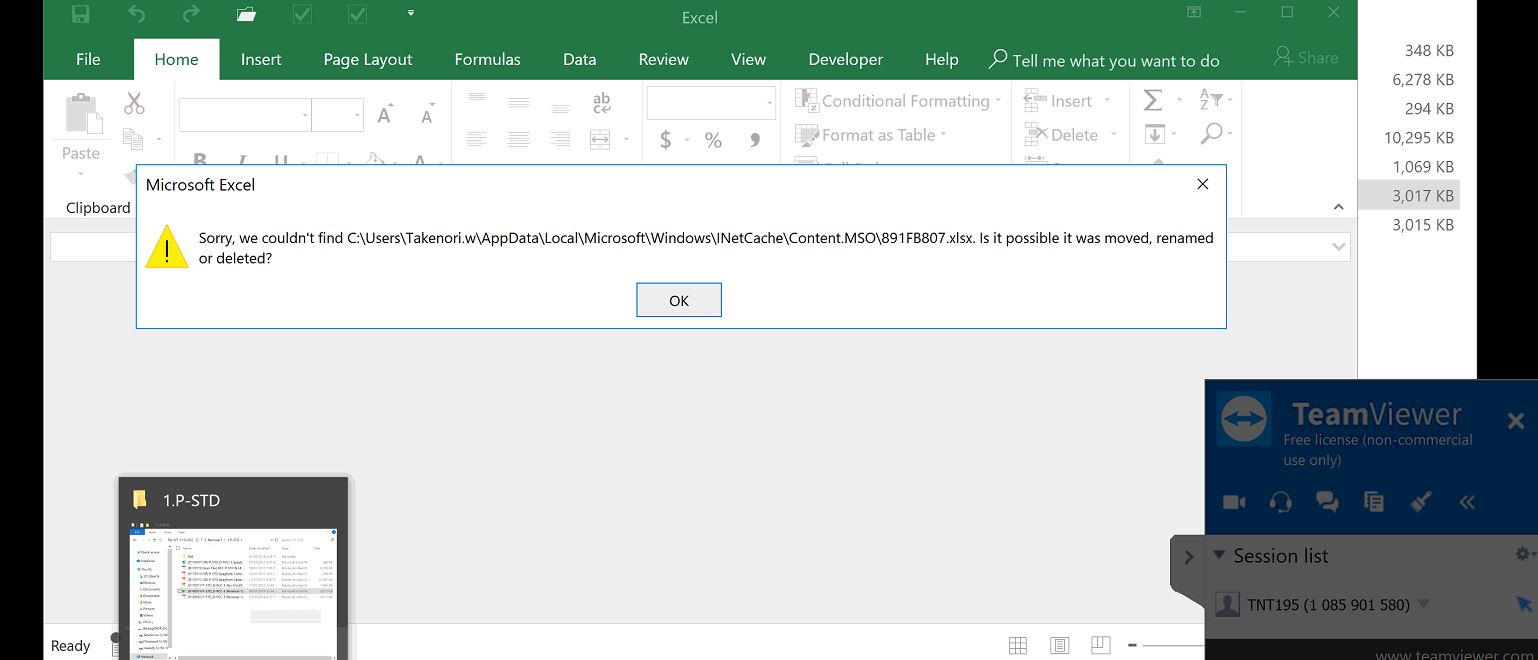 Excel 2016: "We found a problem with some content in "filename.xlsx ...
