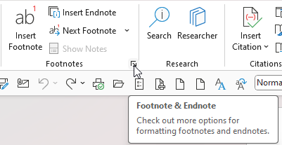 The endnote and footnote options are not available. How do I restore ...