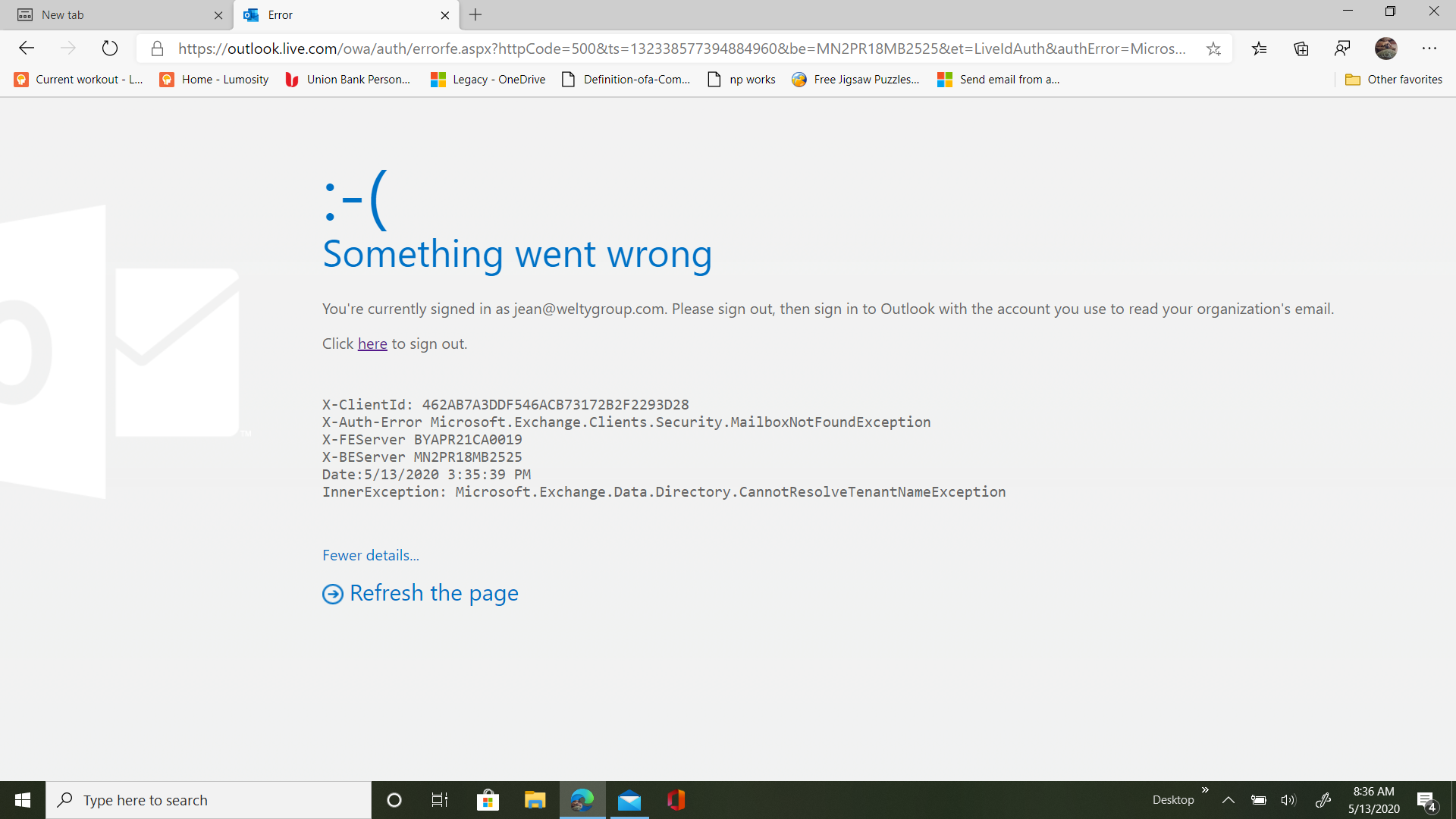 Four email addresses and suddenly one is not working - Microsoft Q&A
