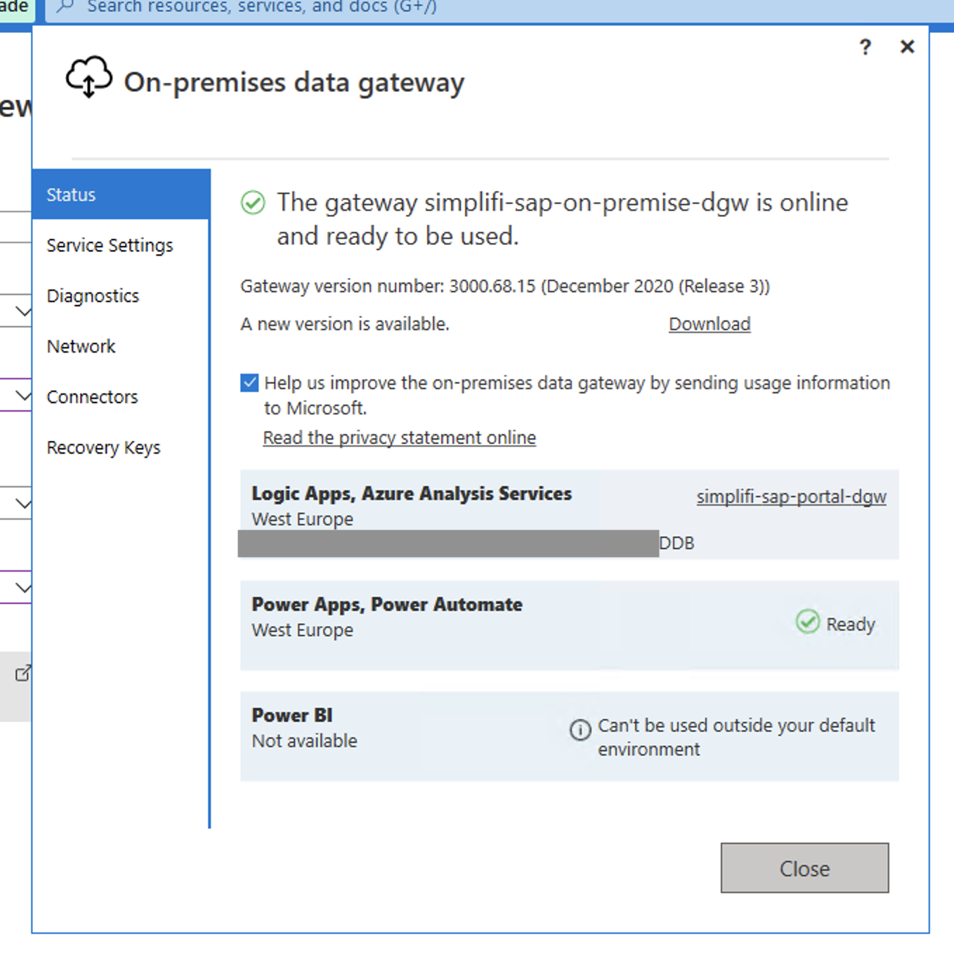 Can't find on-premise gateway in Log Apps - Microsoft Q&A