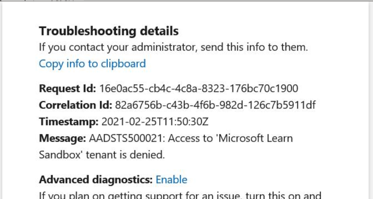 Lab Sandbox Not Allowing Access to Azure AD Microsoft Q&A