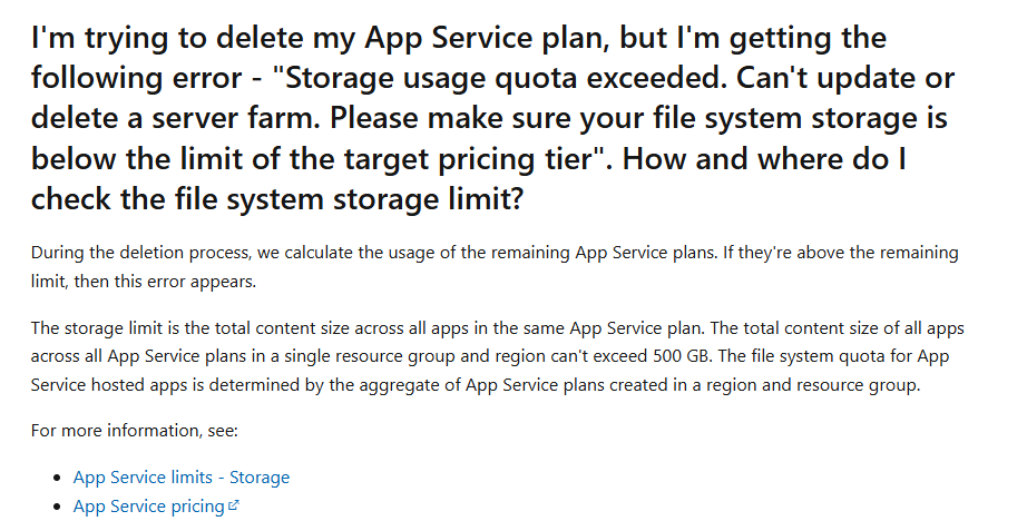 cannot delete app service plan - Microsoft Q&A
