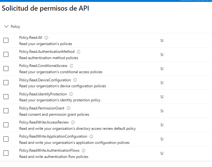 Crear Mapping Policy con Microsoft Graph - Microsoft Q&A