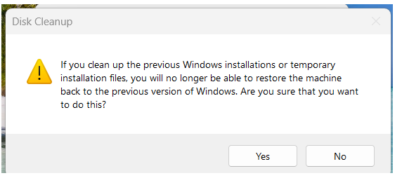 Error Message in Disk Cleanup. - Microsoft Q&A