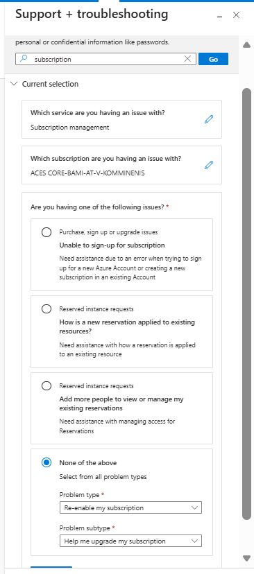 Subscription Upgrade Failed - Microsoft Q&A
