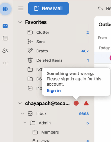 outlook 365 for mac something went wrong please sign in again ...