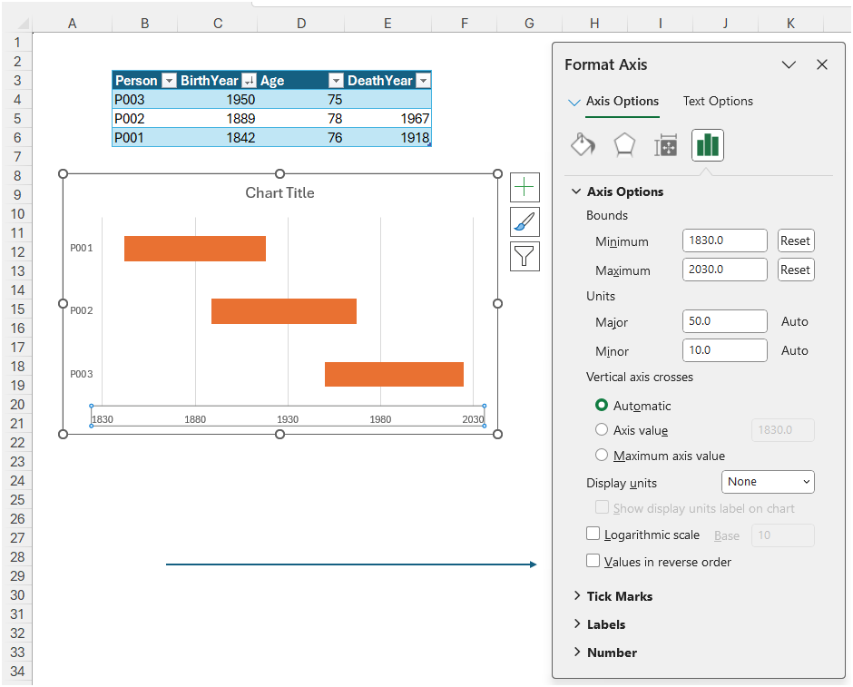 How do I make a chart of lifespans? - Microsoft Q&A