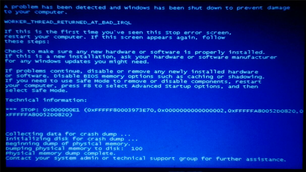 Windows 7 / Pantallazo azul Stop 0x000000E1 al encender el equipo ...