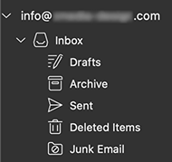 Drafts, Archive, Sent, Deleted-items and Junk Email are all inside the ...