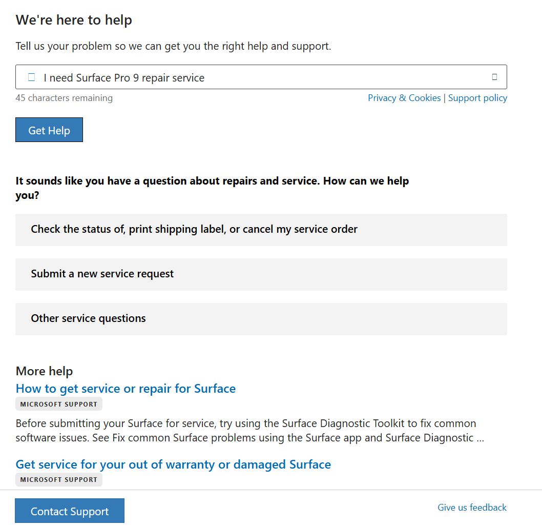 cannot complete the device service and repair. - Microsoft Q&A