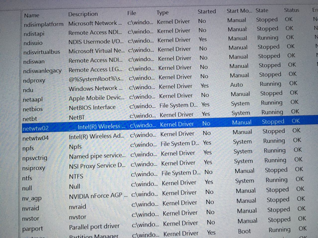 ISSUE: wireless adaptor hidden in device manager and kernel security ...