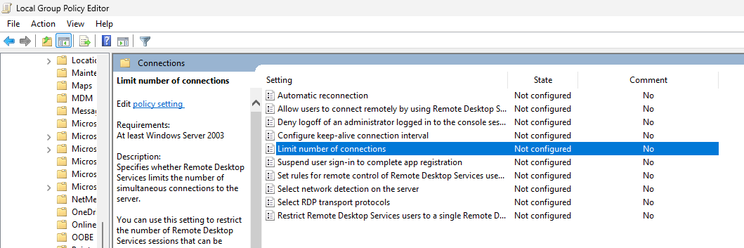 I cannot login using RDP as the number of connections to this computer ...