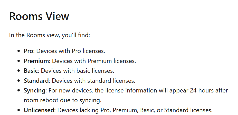 Rooms/licenses not showing up in the 