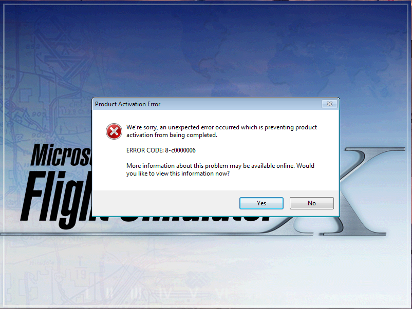 HELP FSX ERROR CODE:8-c0000006 - Microsoft Q&A