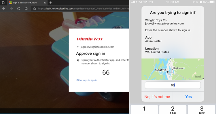 Screenshot that shows an example of a browser sign-in asking for the user to approve the sign-in.