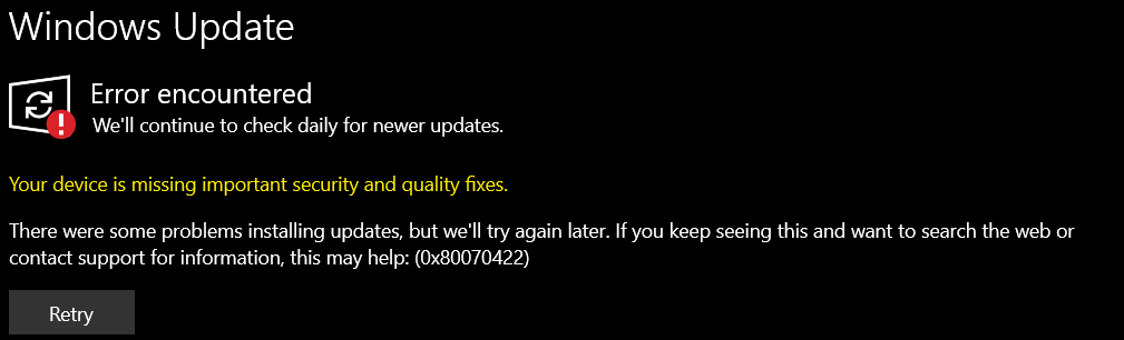 Windows 10 can't update - Microsoft Q&A