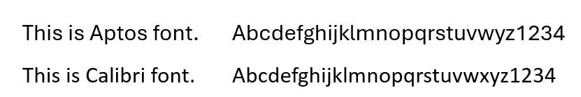 Why does Aptos font look just like Calibri? - Microsoft Q&A
