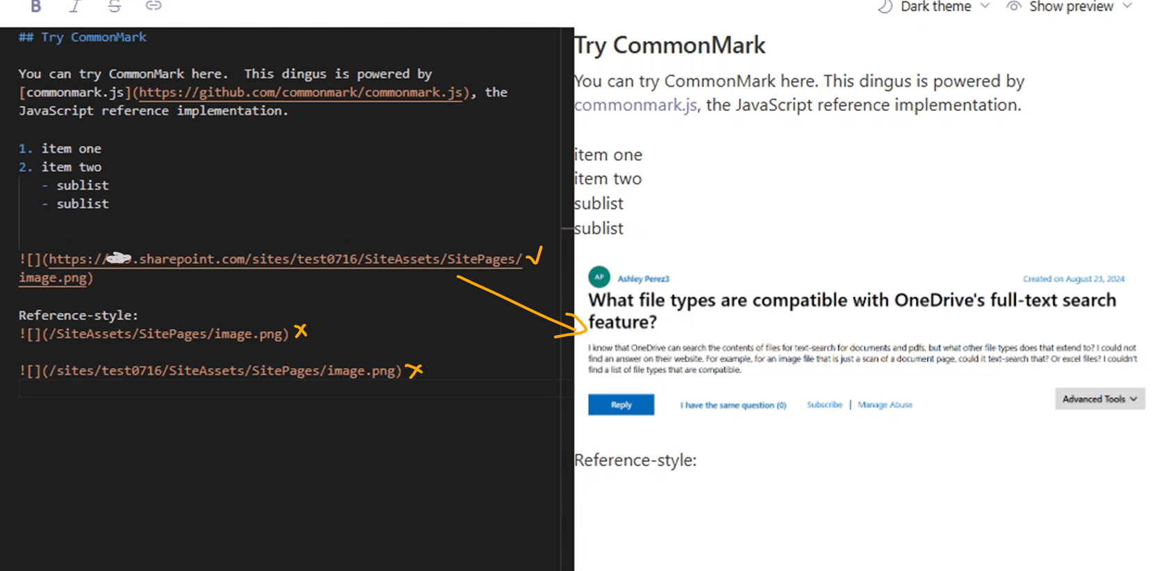 Relative URLS in the Sharepoint Markdown Web Part is not working ...