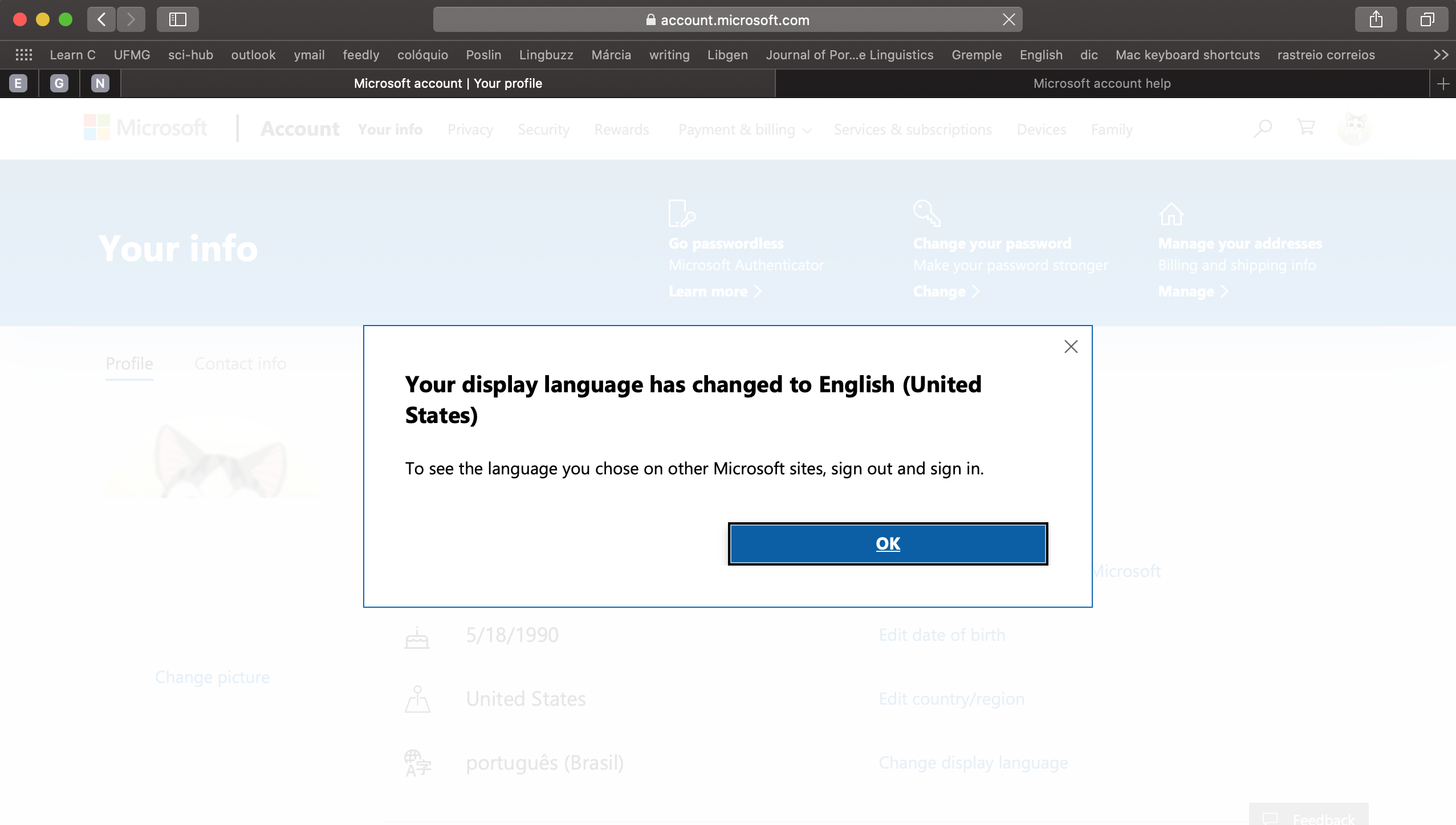 Can't change display language on OneDrive web - Microsoft Q&A