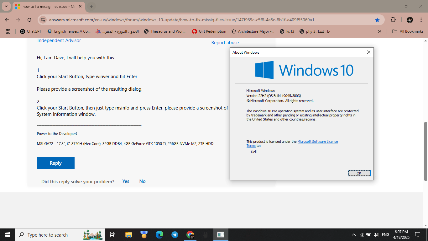how to fix missig files issue - Microsoft Q&A