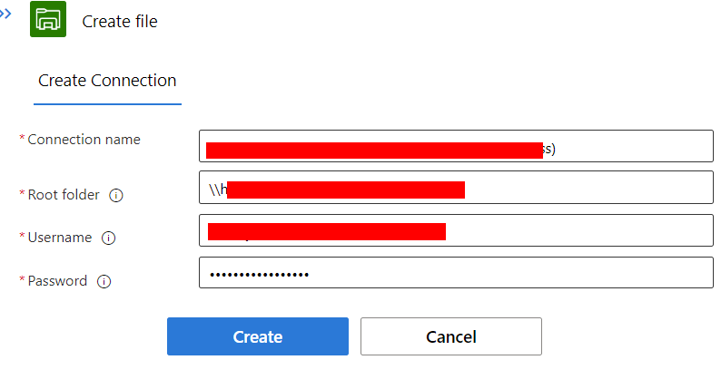 Standard Logic app - built-in connector file system create connection ...