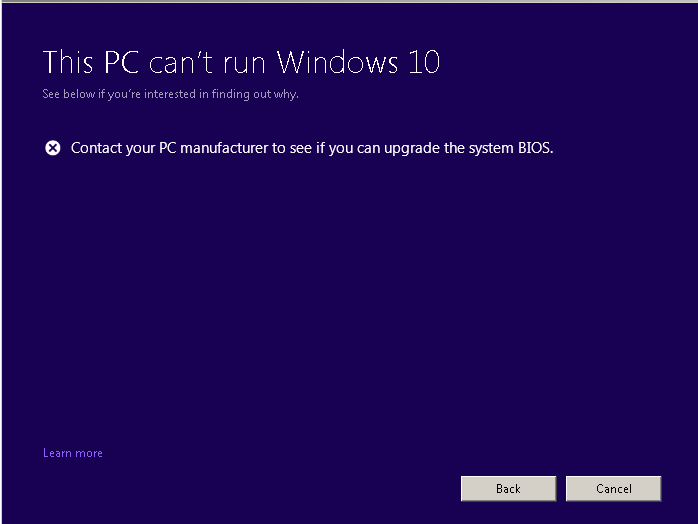 can't upgrade from windows 7 to windows 10 - Microsoft Q&A