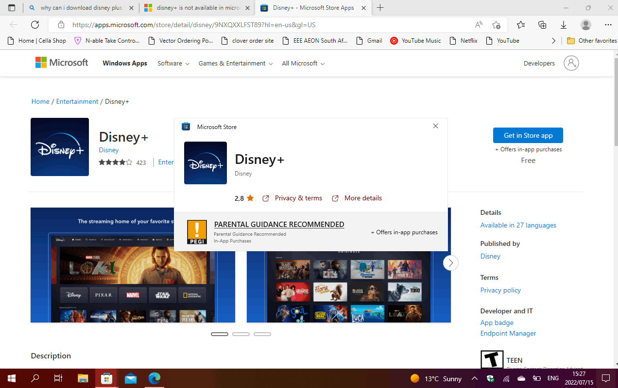 disney plus can download - Microsoft Q&A
