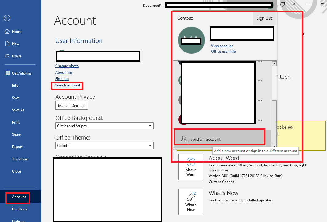 how do i login in to another account from being on mine - Microsoft Q&A