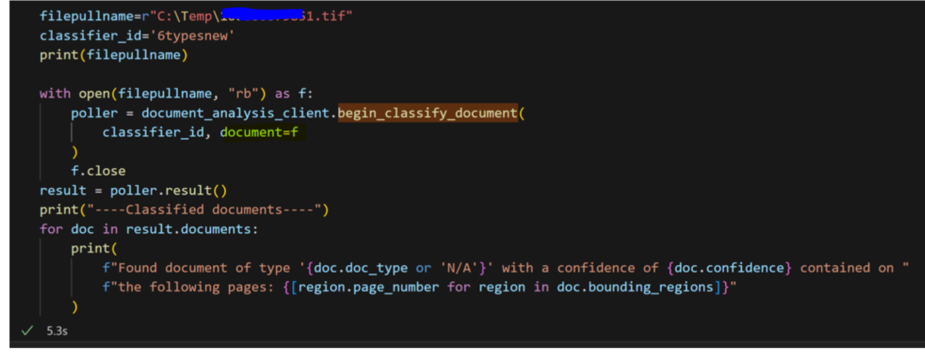 azure document intelligence custom text classification classify tiff ...