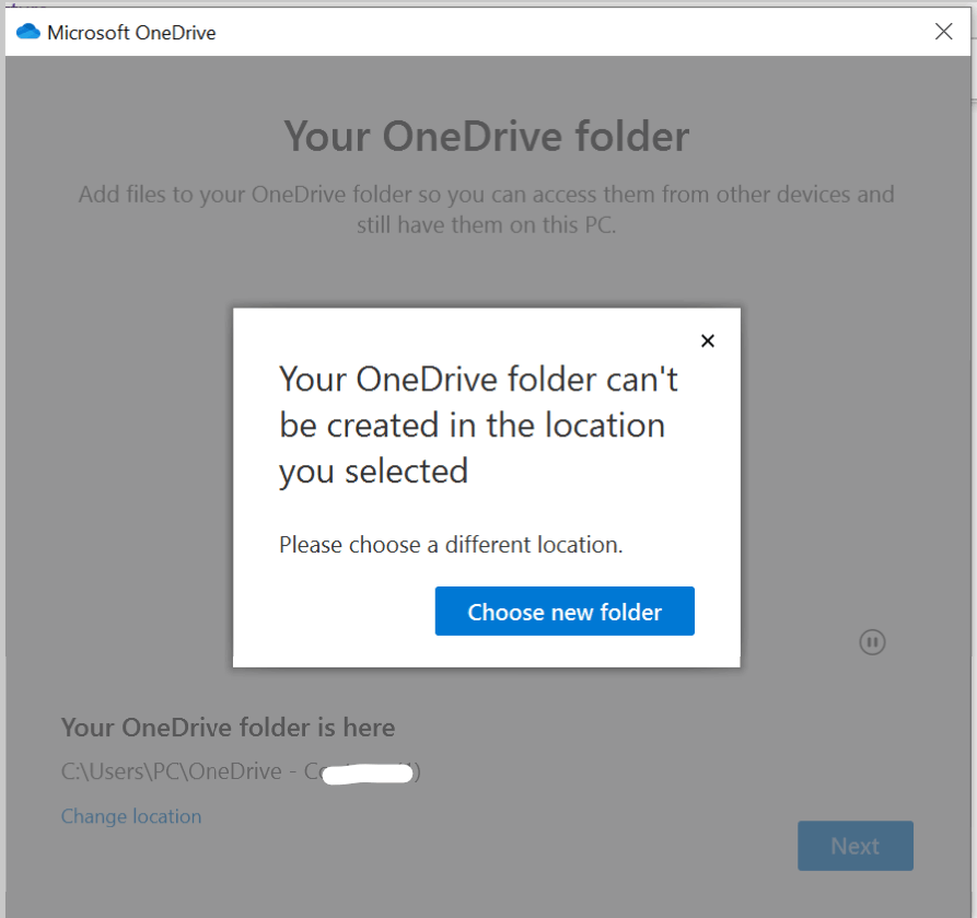OneDrive - C: Root Location Error - Microsoft Q&A