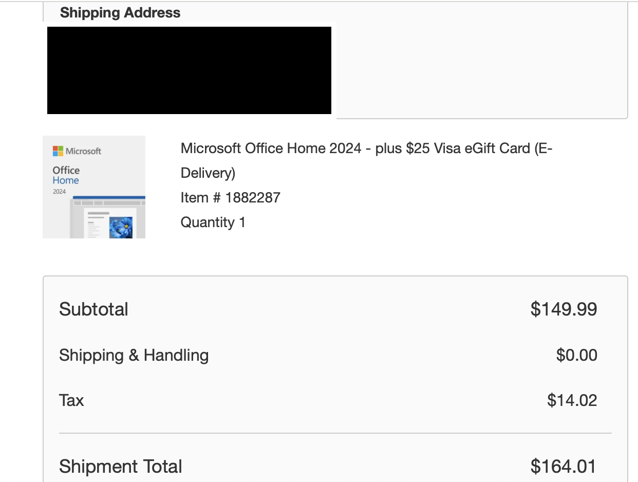 Costco Microsoft Office Invoice 