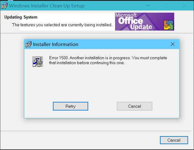 Windows Installer：正在安装其他程序。请等待该安装完成，然后再次尝试安装此软件 - Microsoft Q&A