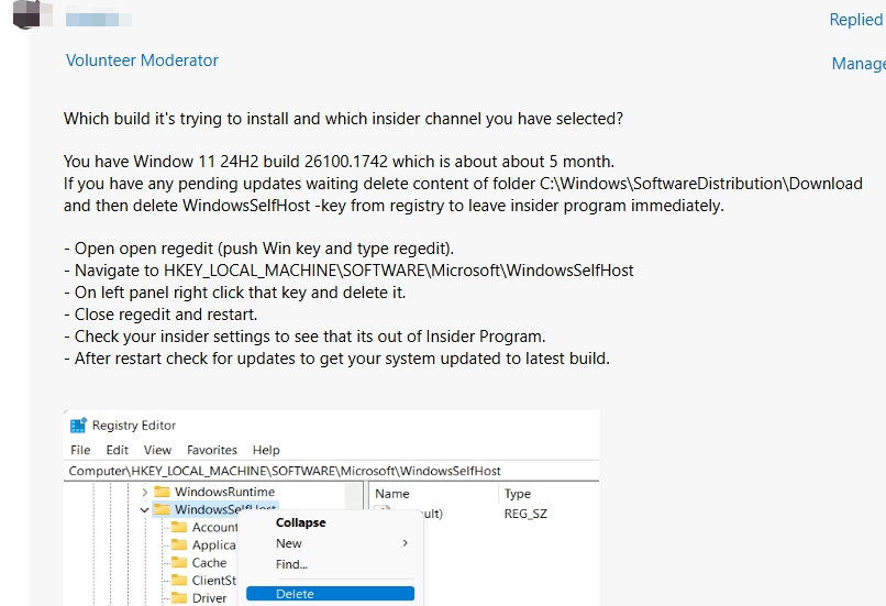 not able to leave insider program - Microsoft Q&A