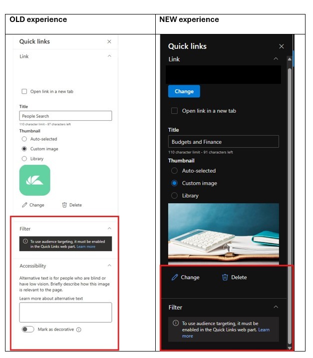 Quick Links - inability to add Accessible text - Microsoft Q&A