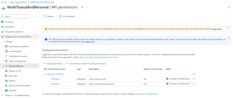 Building an app to send email using Microsoft Graph API through which ...