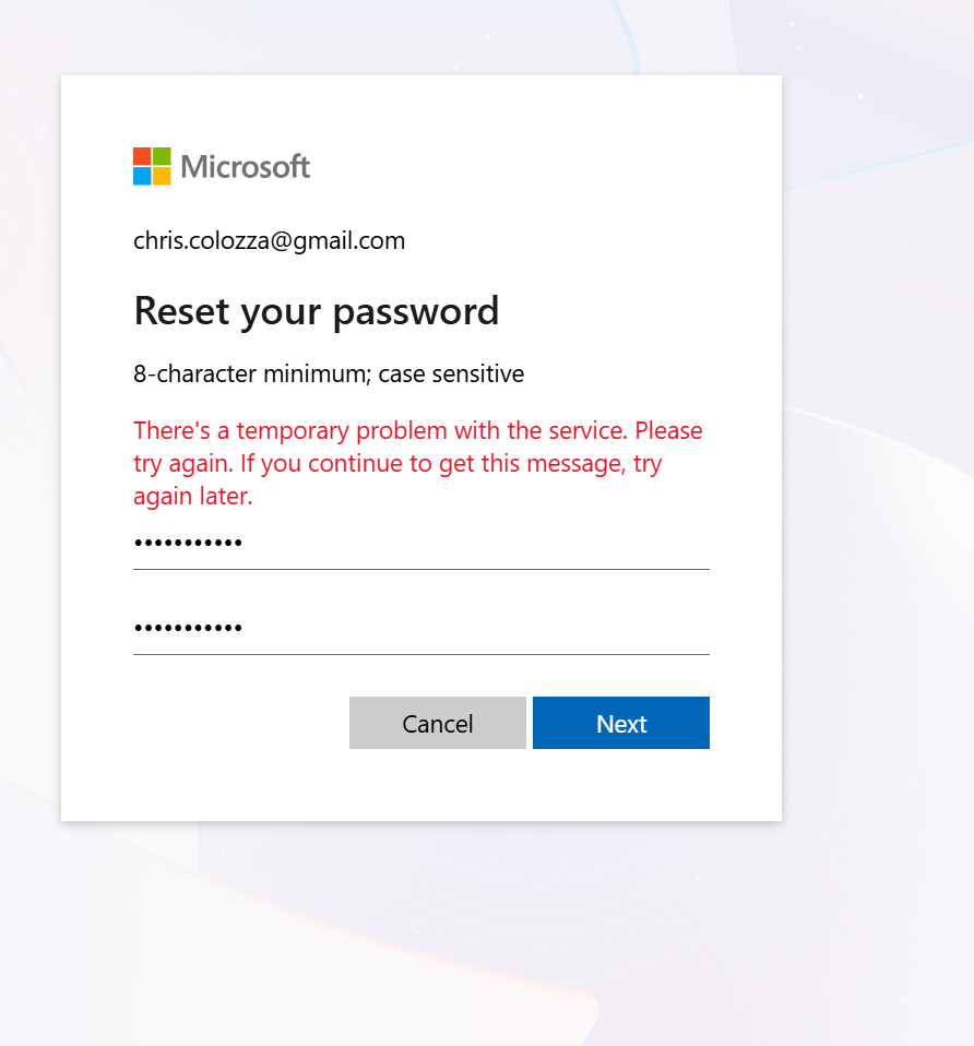 Account access not working - Microsoft Q&A