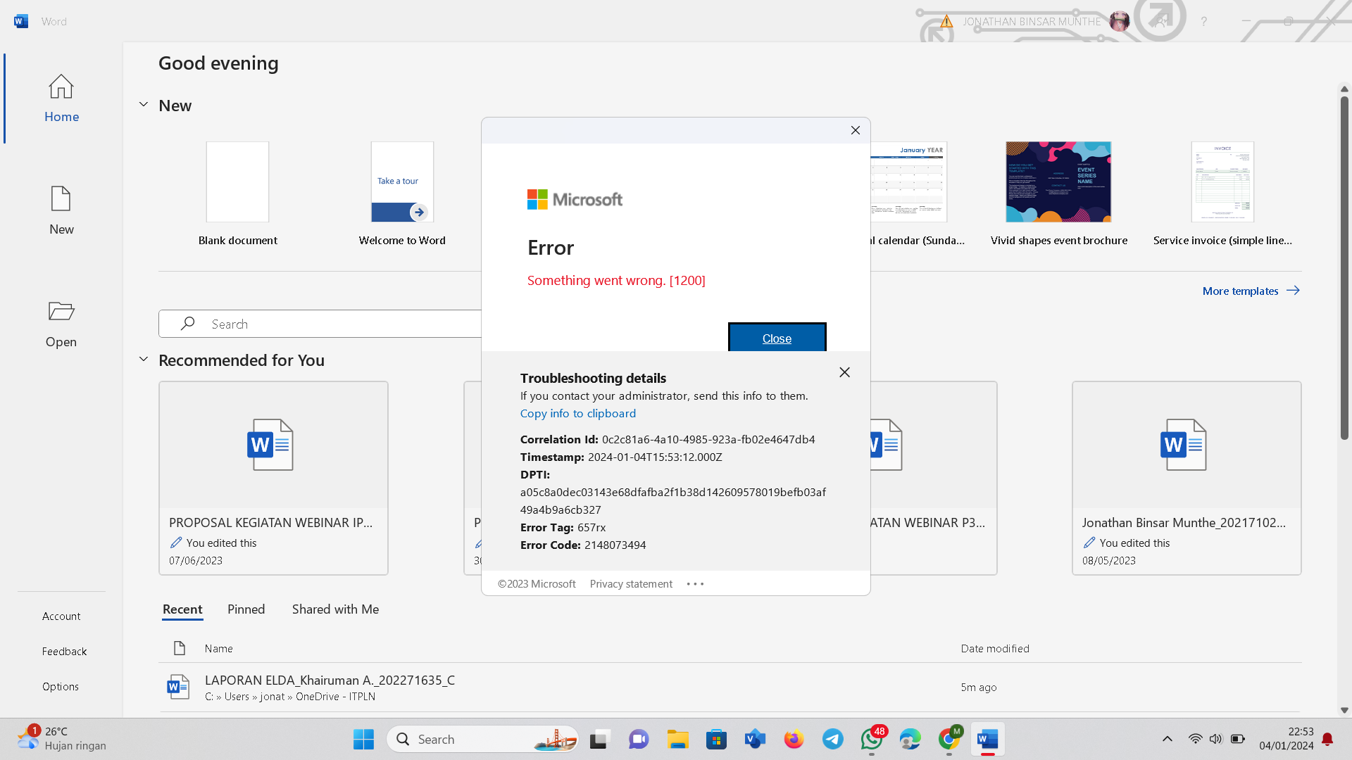 How to fix this Correlation Id: 0bd9ad60-3a2d-4636-82ae-133615e00443 ...