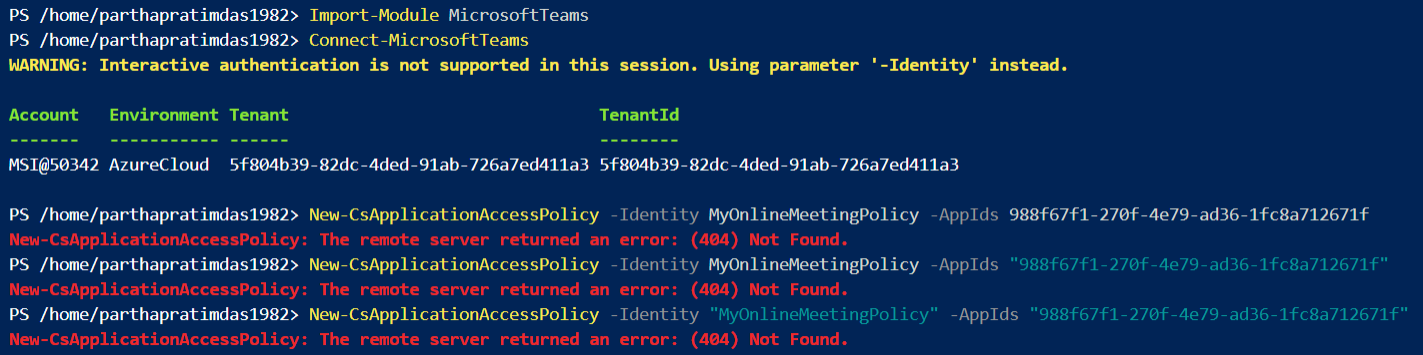 Unable to schedule online meeting(calling Graph API) from Logic App ...