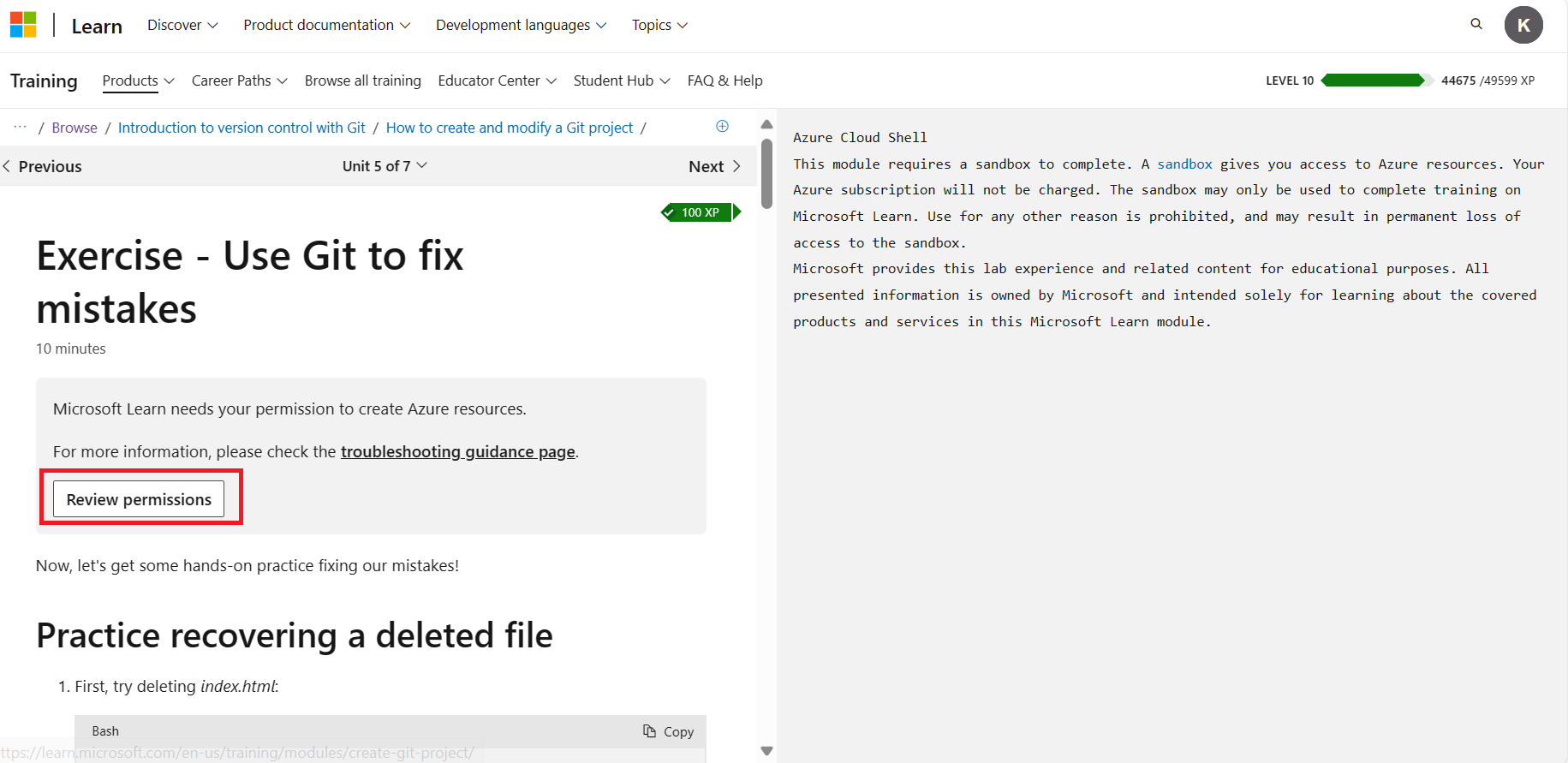 review permissions