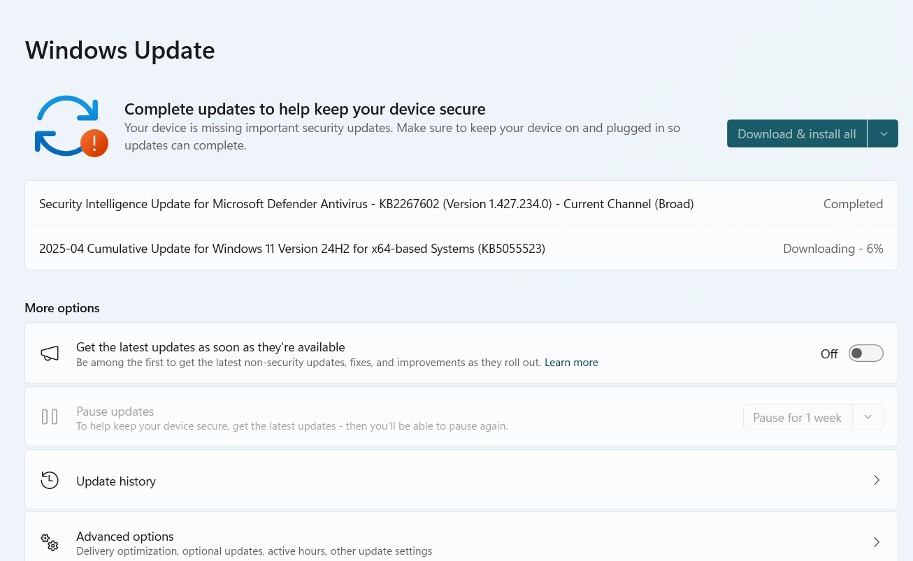 windows 11 version 24h2 cumulative update