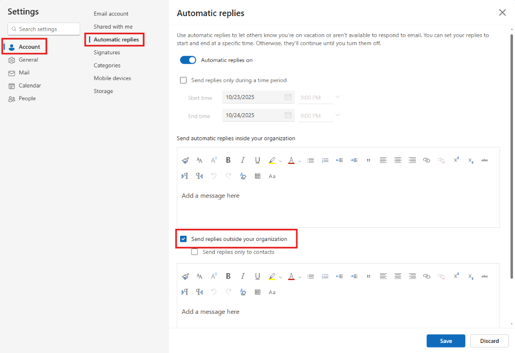 Automatic Replies to External Emails - Microsoft Q&A