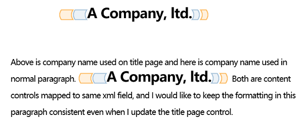 Word, Content Controls mapped to xml, How to use different font styles ...