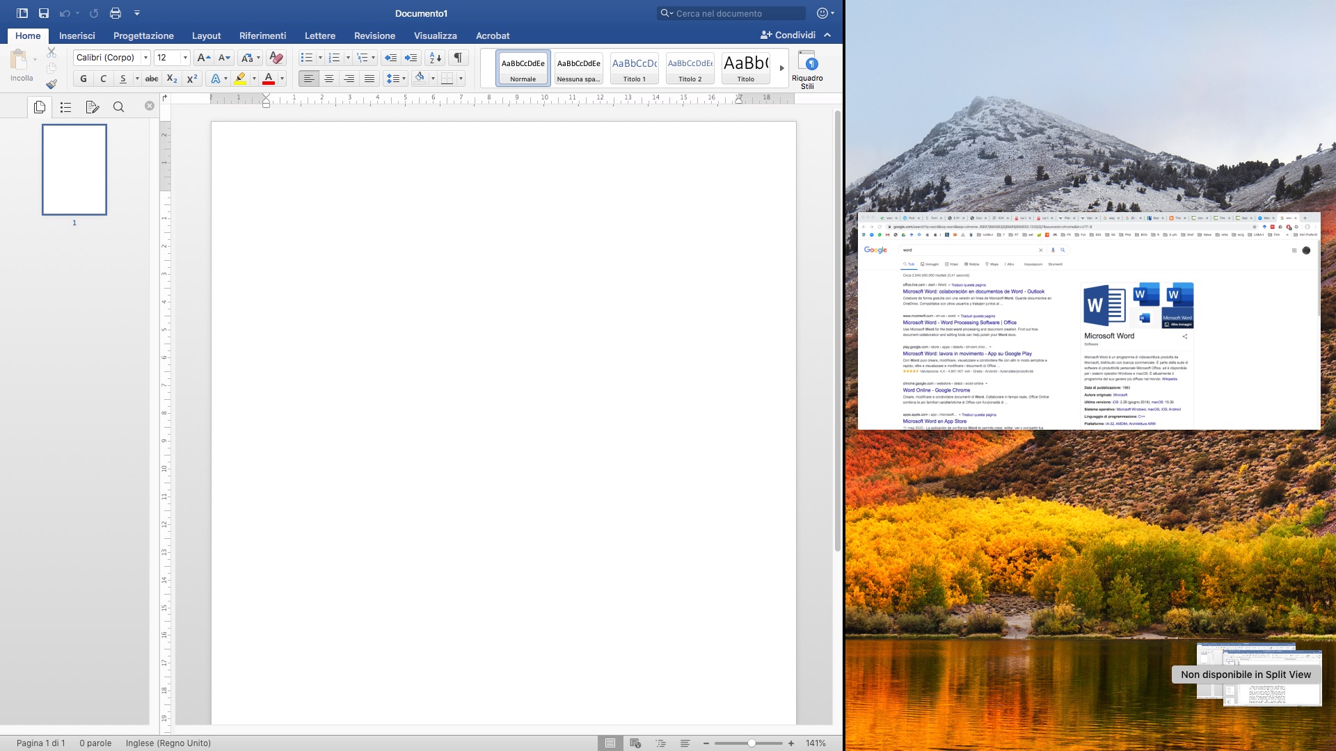 Split screen works intermittently on word for mac - Microsoft Q&A
