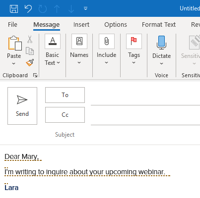 Red dotted line under all text and spaces when composing message in ...
