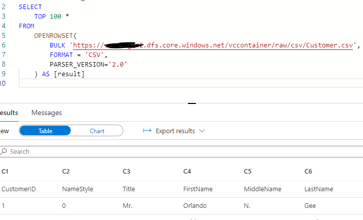 Azure synapse serverless query blob storage - Microsoft Q&A
