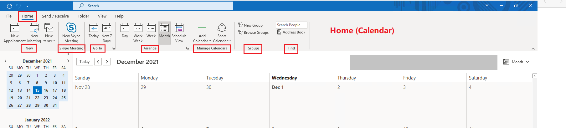 How do I access the calendar table view in the Outlook ribbon ...