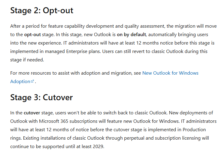How long will Microsoft support Classic Outlook? - Microsoft Q&A