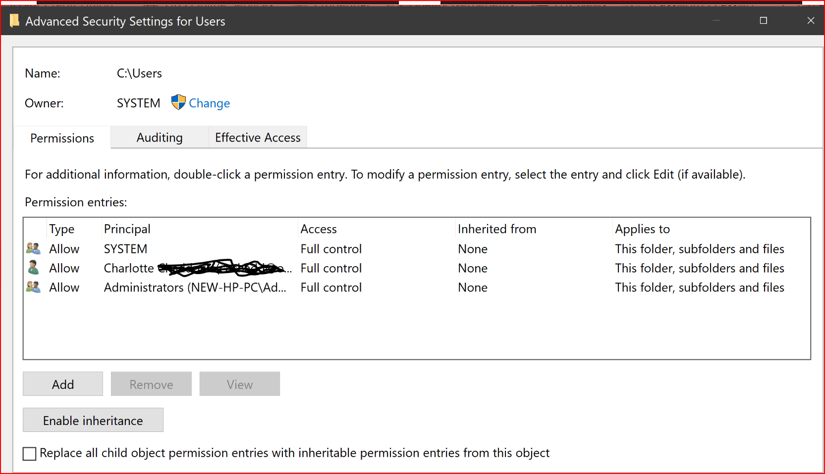 Need help with User Account settings in Security Properties - Microsoft Q&A