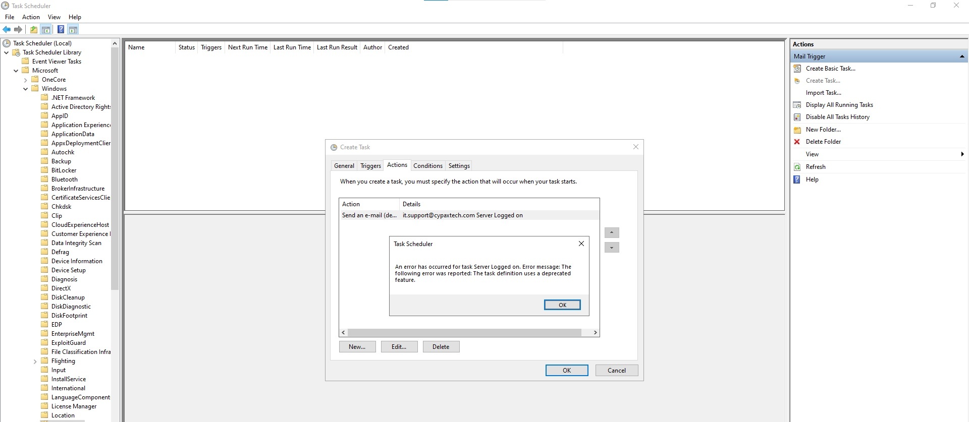 Task Scheduler Mail Trigger, Server 2022 - Microsoft Q&A