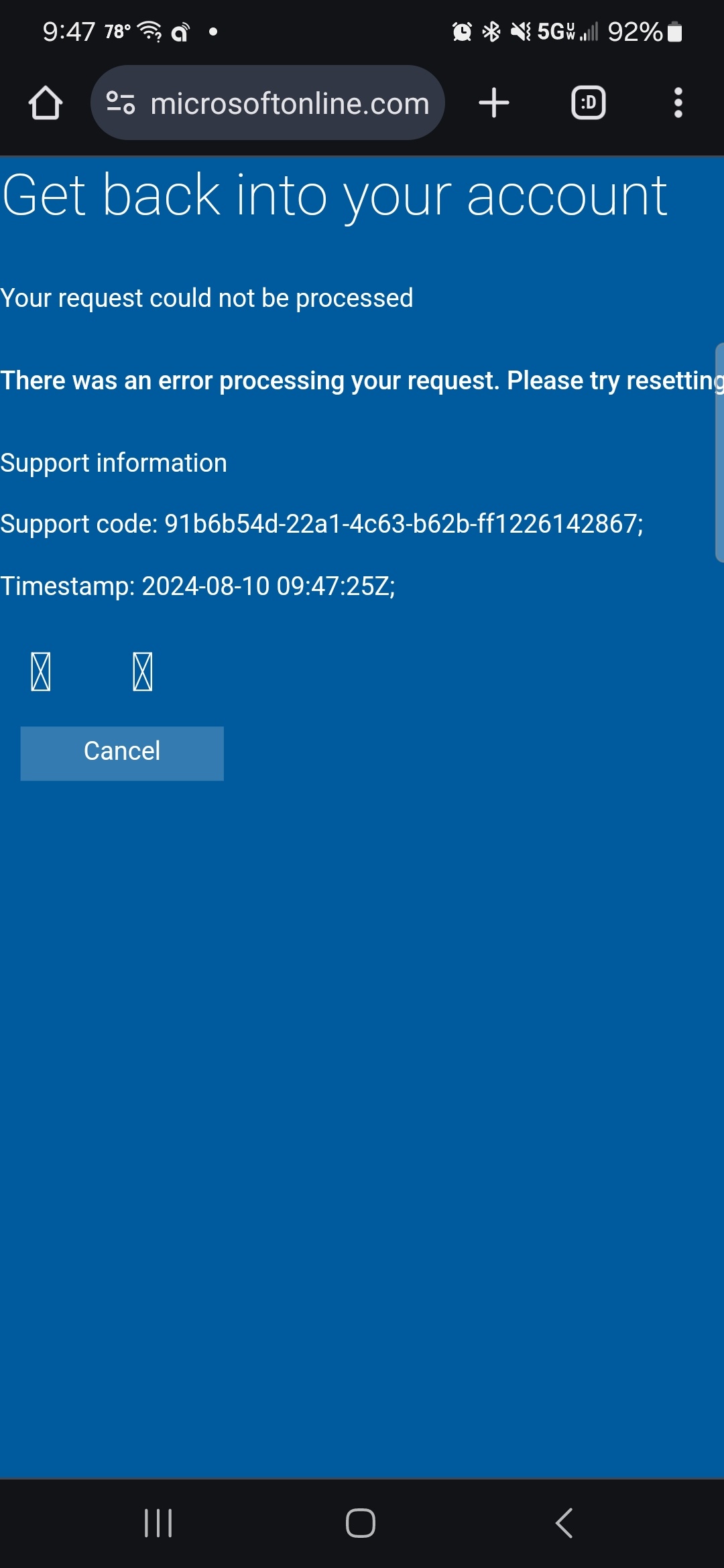 Microsoft work or school authentication not working - Microsoft Q&A